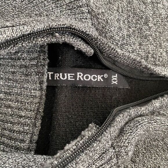 True Rock men XXL 1/4 zip pullover mock collar longsleeve sweater grey - Picture 7 of 10
